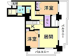 パシフィックタワー札幌 2SLDKの間取図画像