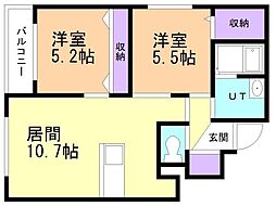 CASAJULIA 2LDKの間取図画像