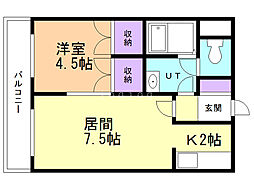 エクセランS25 1LDKの間取図画像