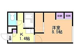 レオパレスエンレイソウ 1Kの間取図画像