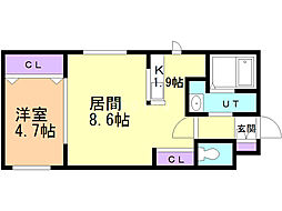 GRAMERCY 1LDKの間取図画像