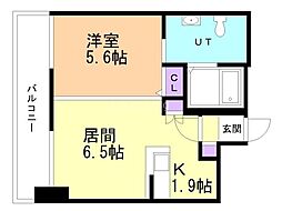 TEADA北4条 1LDKの間取図画像