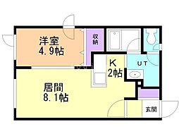 MODERNO大通東 1LDKの間取図画像
