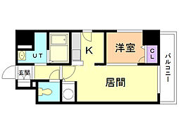 レシディア大通り西 1LDKの間取図画像