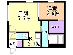 BLANCIRIS 1LDKの間取図画像