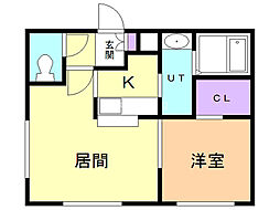 ウインダムヒル札幌駅前N6W10 1DKの間取図画像