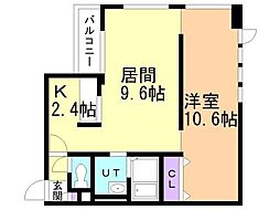 KDXレジデンス南三条 1LDKの間取図画像