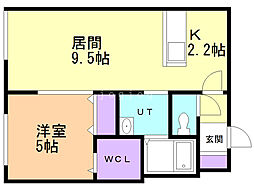 リッツグランデ大通り 1LDKの間取図画像