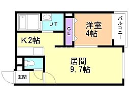 アリュール南6条 1LDKの間取図画像
