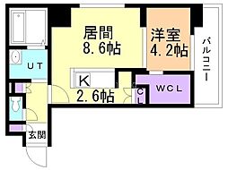 MODENACENTRO 1LDKの間取図画像