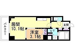レジディア南一条 1LDKの間取図画像