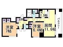 グランカーサ裏参道 2LDKの間取図画像