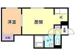 ノーブル円山 1LDKの間取図画像