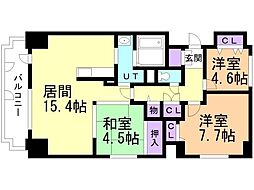 シビックコート苗穂駅前 3LDKの間取図画像