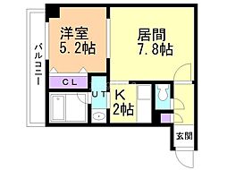 ISグランデ札幌 1LDKの間取図画像