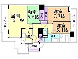 パークスクエア中島公園 3LDKの間取図画像