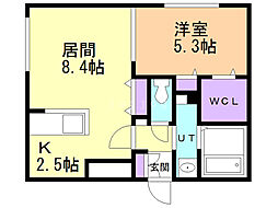 AltaMarea桑園 1LDKの間取図画像