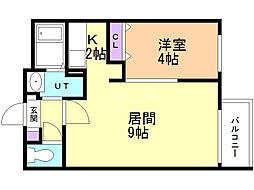 円山裏参道スクエア 1LDKの間取図画像