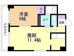 サンクルミエール大通南 1LDKの間取図画像