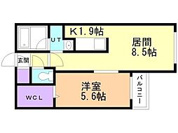 ChateauLife近代美術館前1 1LDKの間取図画像