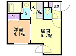 メイプルメゾン 1LDKの間取図画像