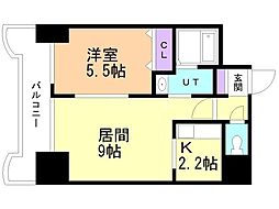 ティアラ資生館 1LDKの間取図画像
