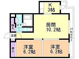 エイトプリンス山鼻 2LDKの間取図画像