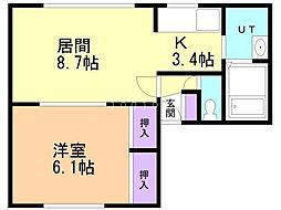 絵留夢23 1LDKの間取図画像