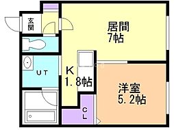 ブランノワールレサンテ514 1LDKの間取図画像