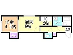 フォーレスト円山北 1LDKの間取図画像