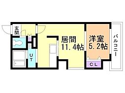 アリスマナーB.L.D 1LDKの間取図画像