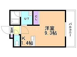 セトルクラシカル 1Kの間取図画像
