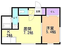 アトランティカ 1LDKの間取図画像