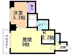 KN南1条マンション 1LDKの間取図画像