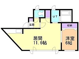 メゾンドフジ 1LDKの間取図画像