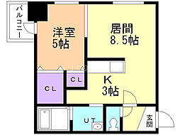 モルティーニ表参道 1LDKの間取図画像
