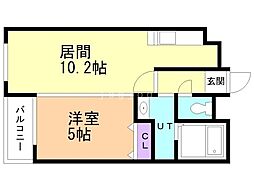 クラッセ円山EAST 1LDKの間取図画像