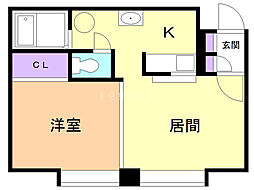 ガーデンパレス 1LDKの間取図画像