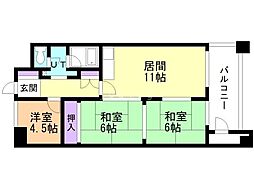 JIすすきのビル 3LDKの間取図画像