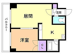 セントポーリア弐番館 1LDKの間取図画像