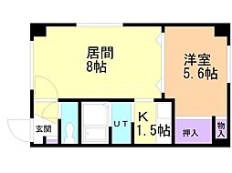 ラ・ヴィルヴェール円山 1LDKの間取図画像