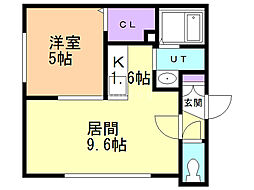 グランメール宮の森 1LDKの間取図画像