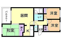 旭ケ丘ガーデンヒルズ 3LDKの間取図画像