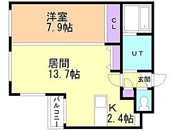 CRESTOPIA 1LDKの間取図画像