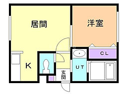 ブランノワールノルド 1LDKの間取図画像