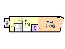 ハイツ・しらかば 1Kの間取図画像