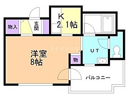 レジディア南一条イースト 1Kの間取図画像