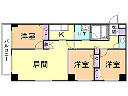 COMFORIA北三条 3LDKの間取図画像