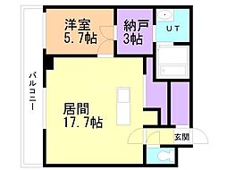 ピオネロ伏見 1SLDKの間取図画像