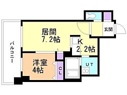 パシフィックタワー札幌 1LDKの間取図画像